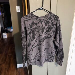 Zella (Nordstrom) Charcoal and Black Tie-Dye Top